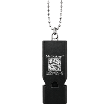 QR Code Medical ID Emergency Whistle, Black, large image number 0